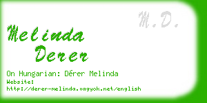 melinda derer business card